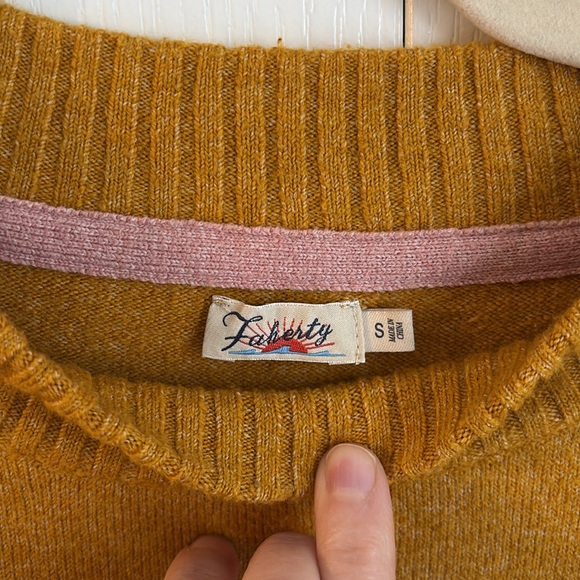 Feathery Jackson Sweater In Marigold. Mock Neck. Cotton Blend. Size Small - Picture 7 of 7